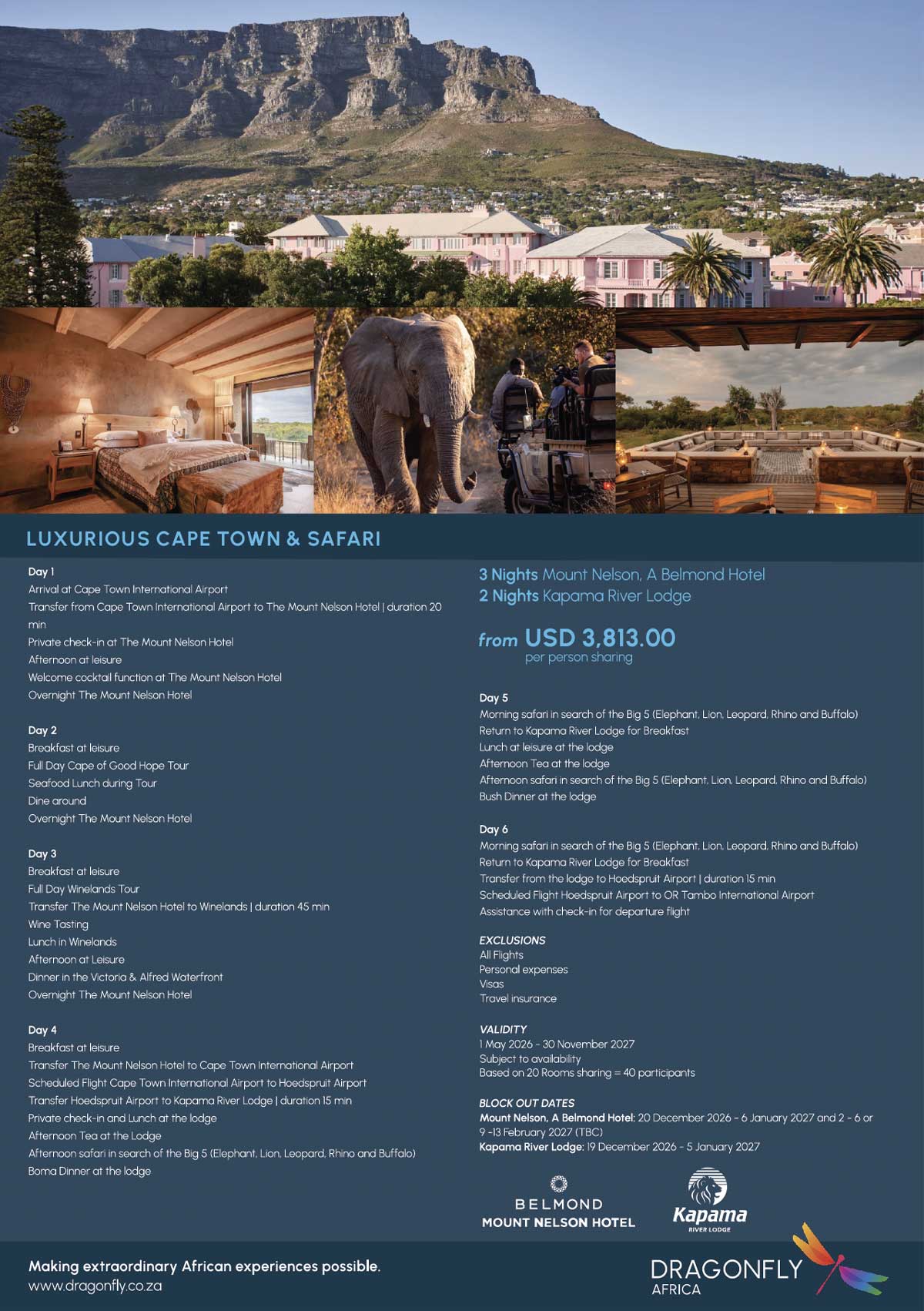 Africa Incentive and leisure travel destination management MICE DMC - Luxurious-Cape-Town-&-Safari-Journey-MH-Incentiver-Flyer_USD-GEN