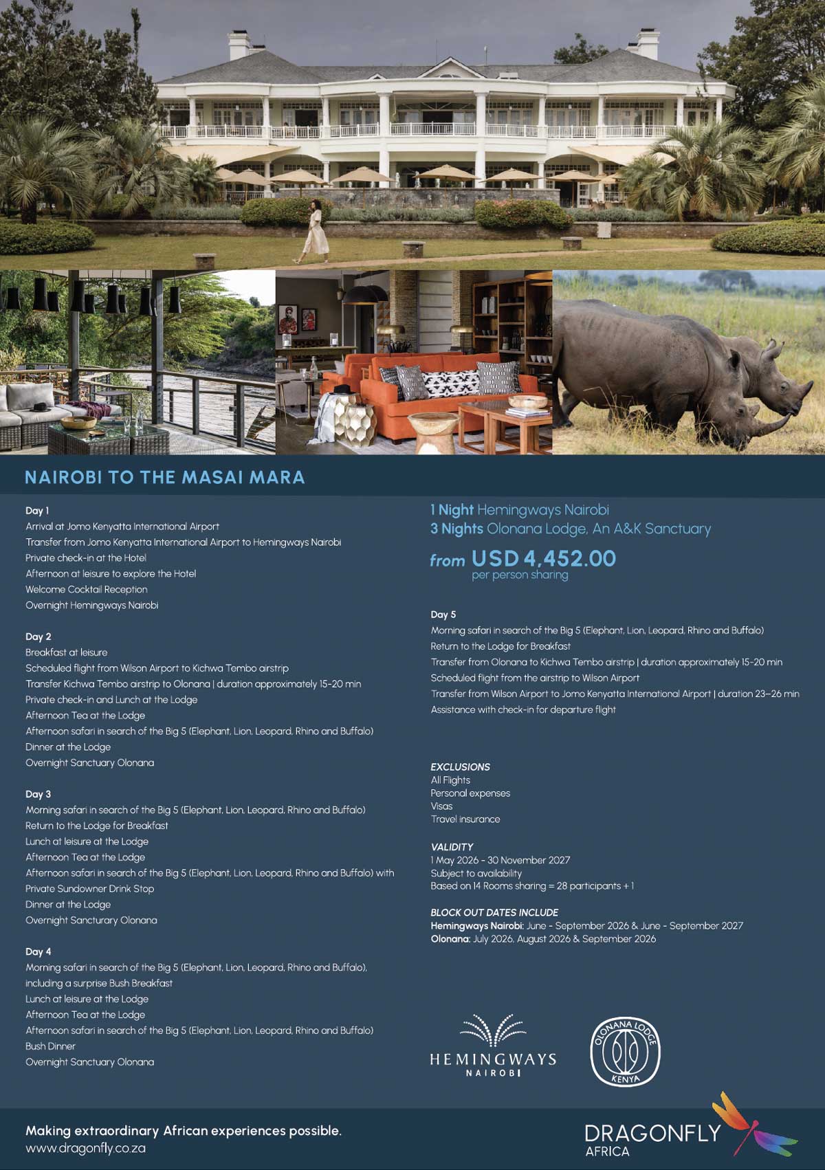 Africa Incentive and leisure travel destination management MICE DMC - Nairobi-to-the-Masai-Mara-Incentive-Flyer_USD-Gen